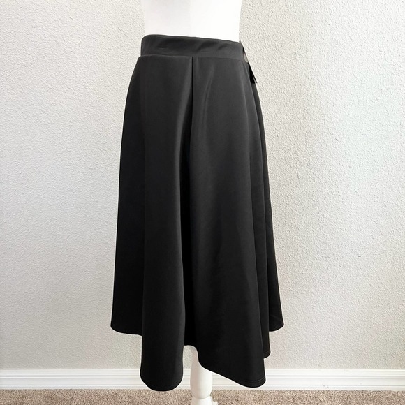 CHRIS & Carol Black A-Line Elastic Waist Midi Skirt M - Picture 2 of 6